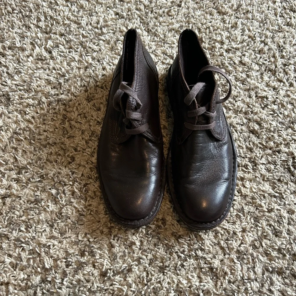 John Varvatos Dark Brown Leather Chukka Boots